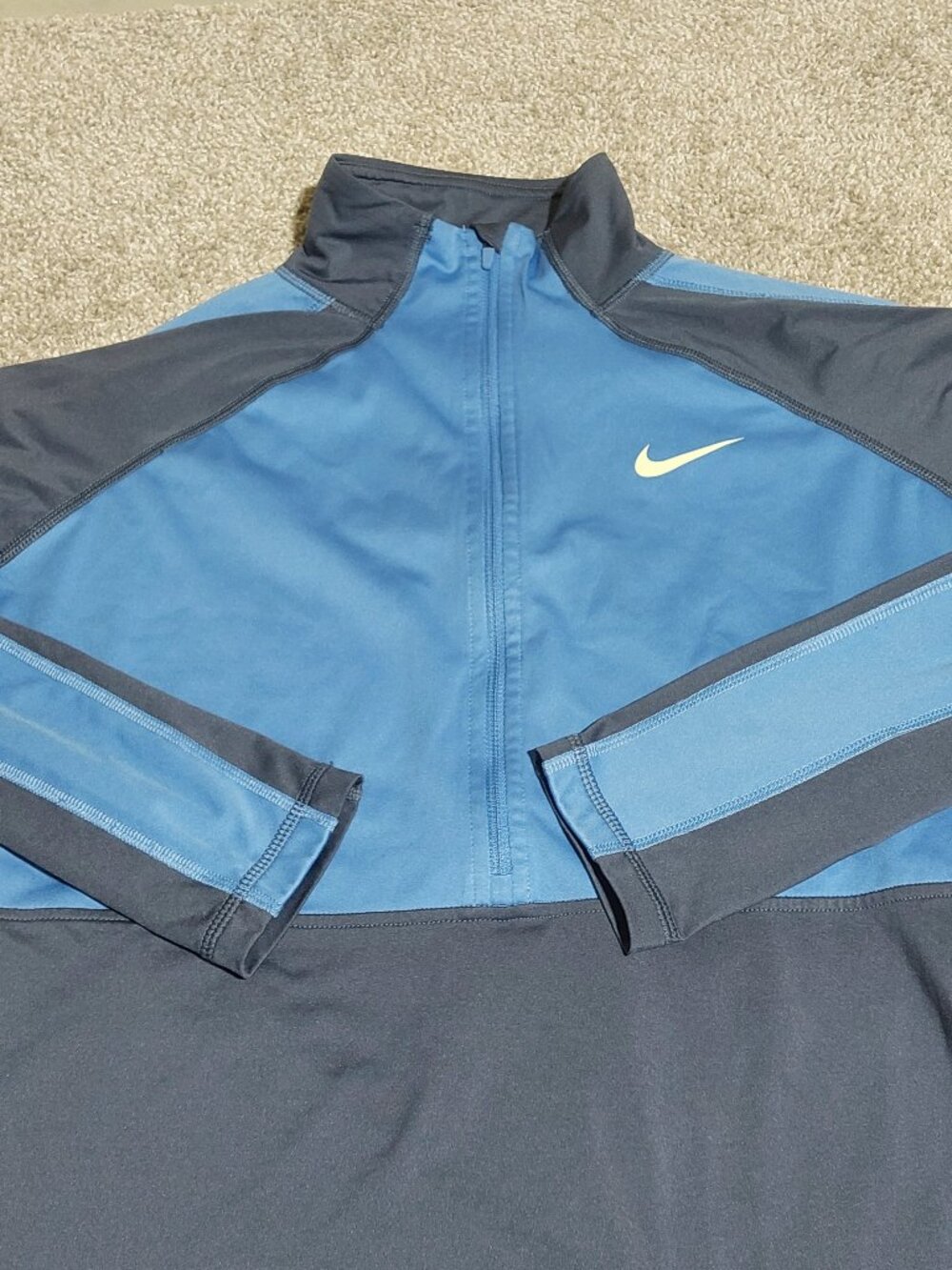 Nike Pro Womens Dri-FIT Colorblock Quarter-Zip Athletic Top (485728-437) Size XL